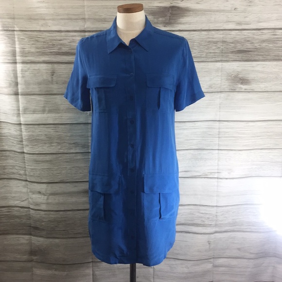 Equipment Dresses & Skirts - Equipment Femme Remy  Blue Silk Dress
